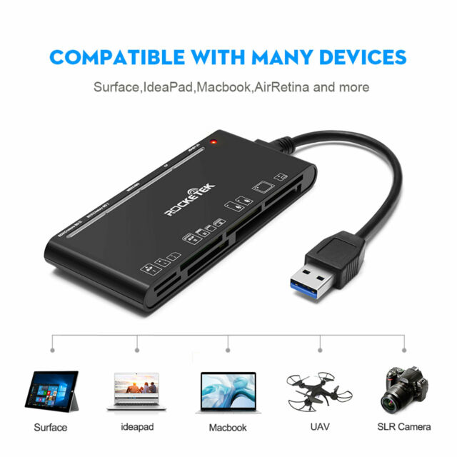 7in1 USB 3.0 Memory Card Reader Writer Adapter SD/Micro SD/TF for Laptop Desktop