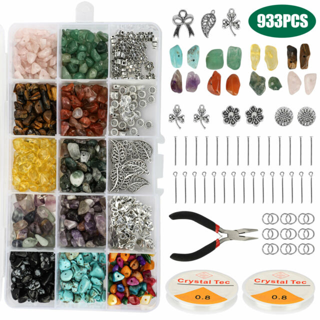 933X DIY Irregular Chips Stone Bead Bracelet Necklace Natural Jewelry Making Kit