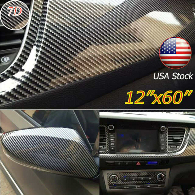 Auto Accessories 7D Glossy Carbon Fiber Vinyl Film Car Interior Wrap Stickers