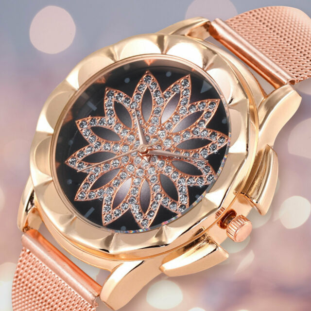 Relojes Retro Rose Gold Women's Watch Quartz Waterproof Watches Stainless Steel