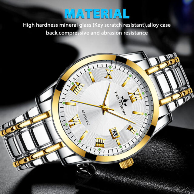 Waterproof Men Watch Stainless Steel Classic Quartz Luminous Business Wristwatch