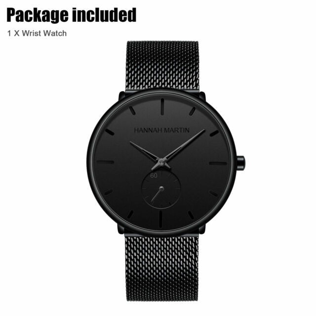 Men Quartz Watch Relojes De Hombre Minimalist Ultra Thin Stainless Steel Watches