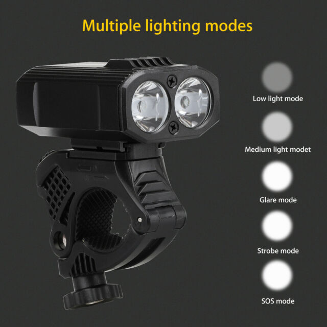 1200Lm LED Bicycle Headlight Mountain Bike Front Lamp Light Rechargeable 5 Modes