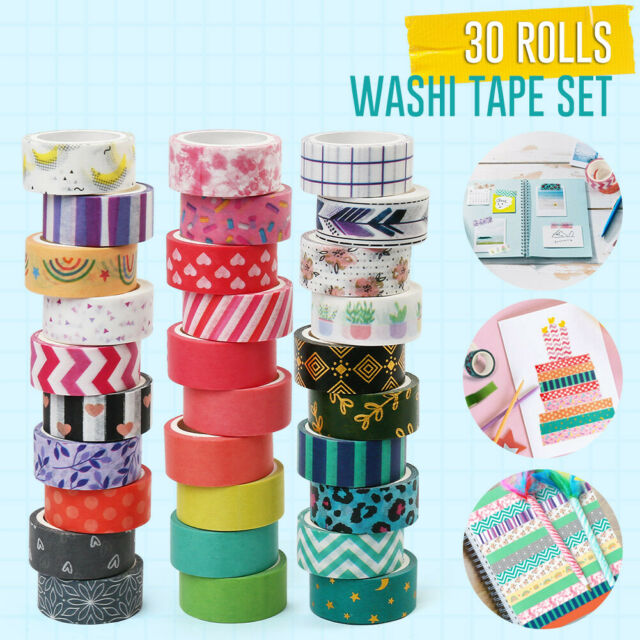 30Rolls/Set Adhesive DIY Decorative Scrapbook Paper Masking Tape Washi Tape