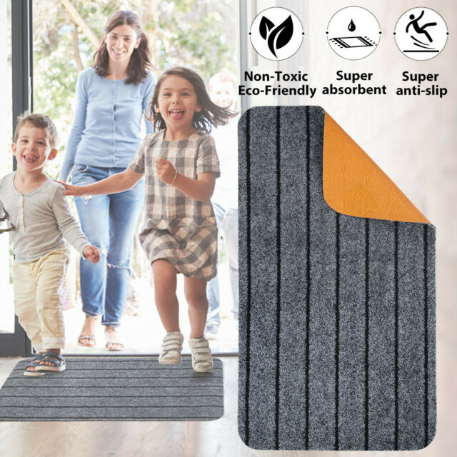 2-Pack Door Floor Mat Indoor Outdoor Rug Entryway Welcome Mats w/ Rubber Backing