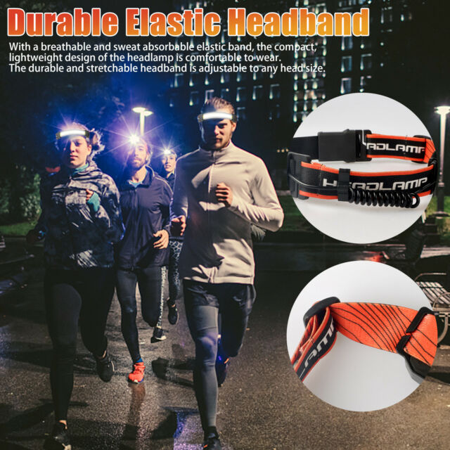 COB LED Headlamp Headlight Torch Flashlight Red Tail Light Head Band Lamp 3 Mode