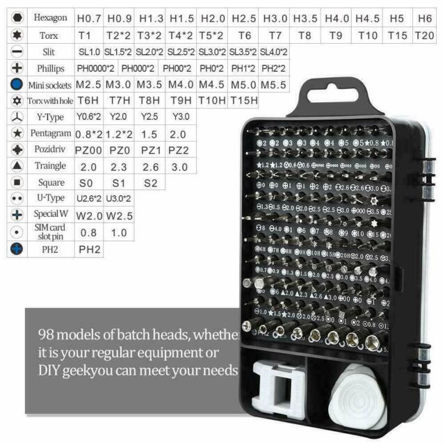 115 In 1 Screwdriver Maintenance Repair Tool Kit Magnetic Electronic Device Tool