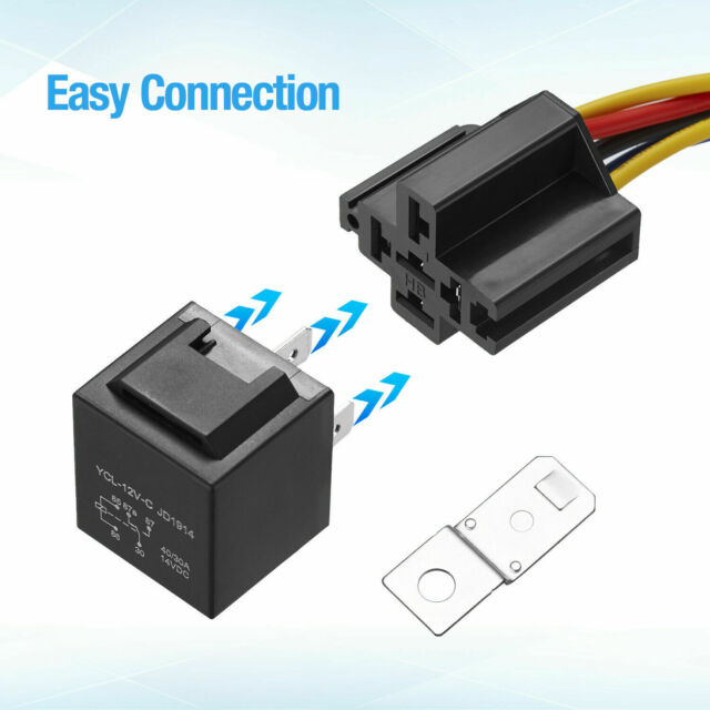 5Pin Automotive Car Relay Switch SPDT Harness Socket Waterproof 40A DC 12V 12AWG