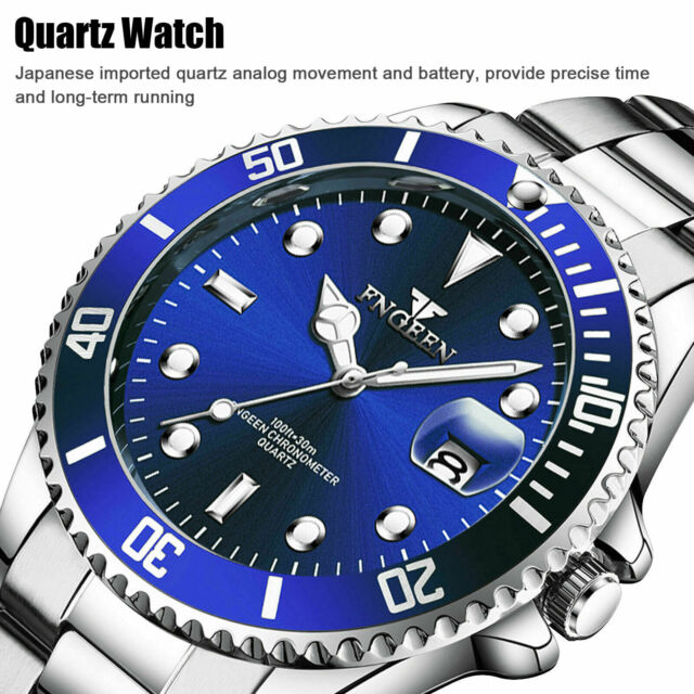 Waterproof Men's Watch Classic Stainless Steel Quartz Business Luminous Bracelet