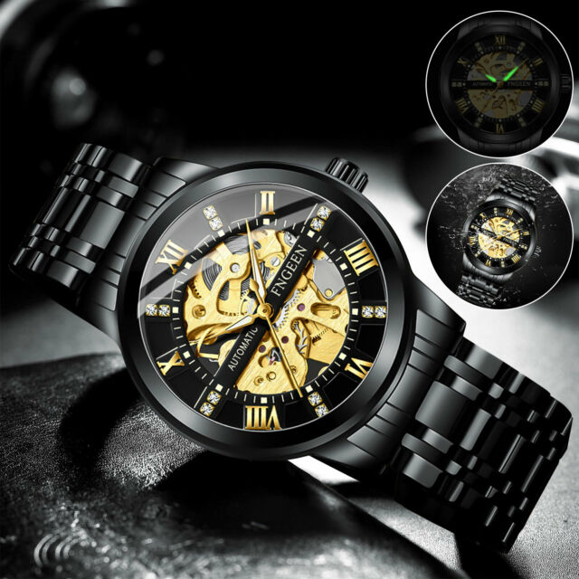 Waterproof Men's Luxury Automatic Mechanical Classic Stainless Steel Wristwatch