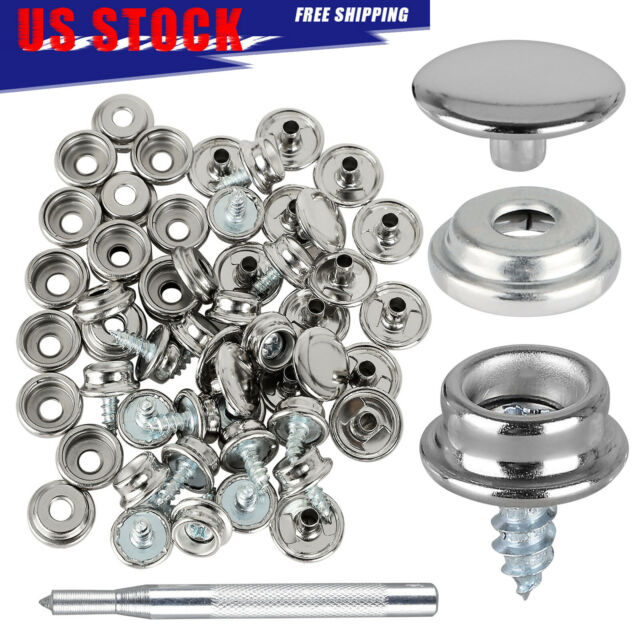 62 X Stainless Steel Fastener Snap Press Stud Cap Button Marine Boat Canvas Set