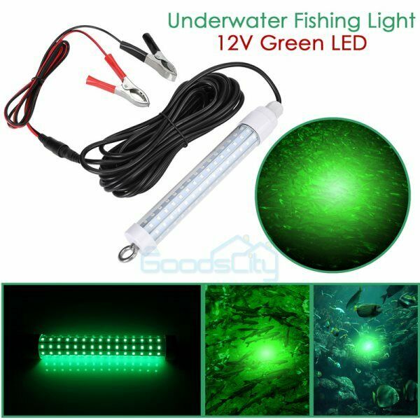 500000Lumens 12V 120 LED Green Underwater Fishing Light Lamp Fish Attract