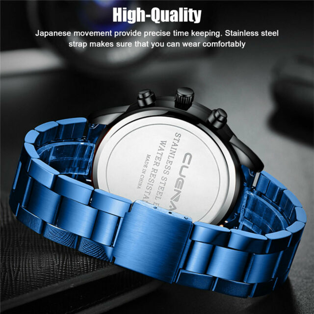 Waterproof Men Watch Relojes De Hombre Stainless Steel Quartz Classic Wristwatch