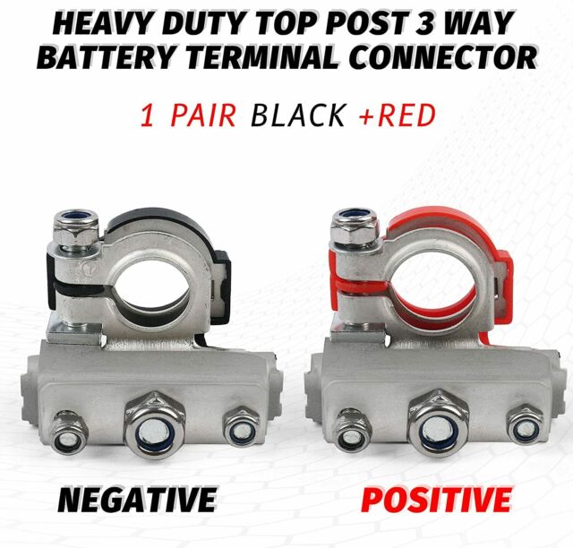 Car Marine Top Post Battery Terminals Clamp Connectors Positive Negative Ends