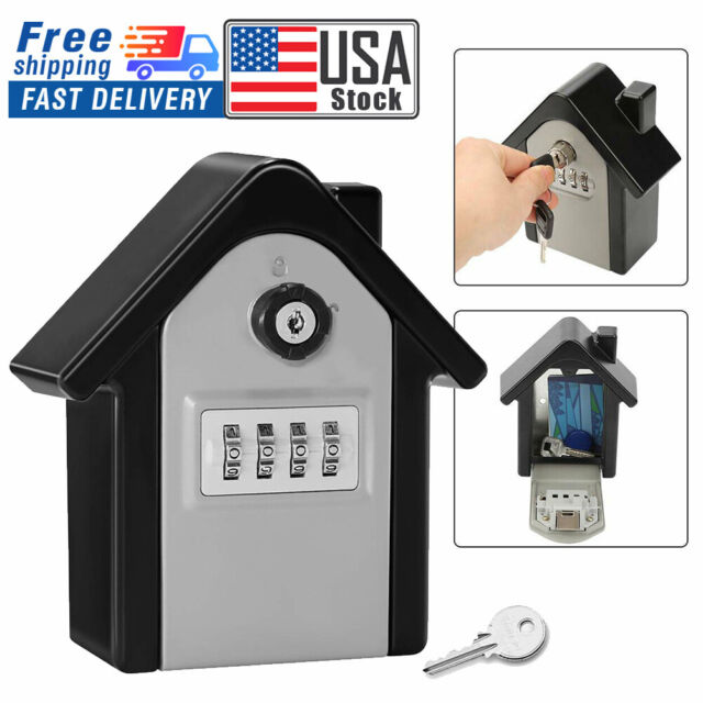 4 Digit Combination Key Lock Box Wall Mount Safe Security Storage Case Organizer