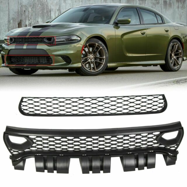 For 15-21 Dodge Charger SRT Scat Pack Daytona Hellcat Upper Lower Grille Bezels