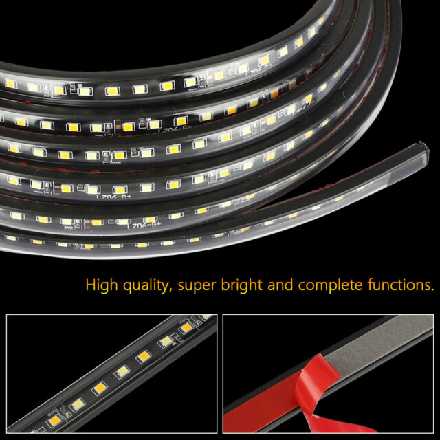 2Pcs 70" Running Board LED Light DRL Side Step Strip Bar Amber White Turn Signal