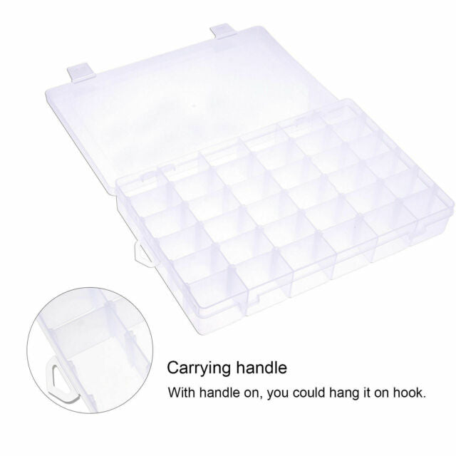 36 Compartments Clear Plastic Storage Box Jewelry Bead Screw Organizer Container