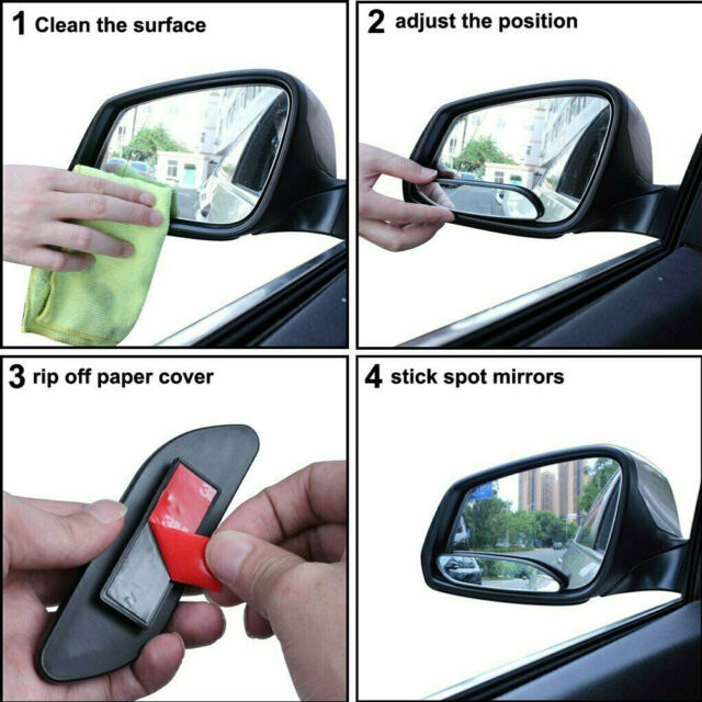 2Pcs Blind Spot Mirror Auto 360° Wide Angle Convex Rear Side View Car Truck SUV