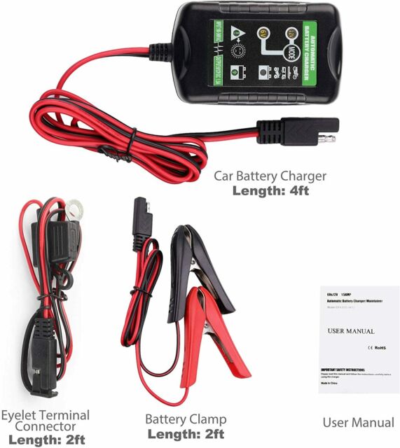 12V Battery Charger Maintainer Trickle for Harley Davidson Motorcycle Car Tender