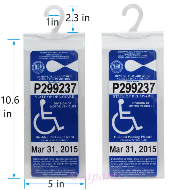 4x Handicap Permit Placard Protector Hanger Parking Car Holder Cover Hang Sleeve