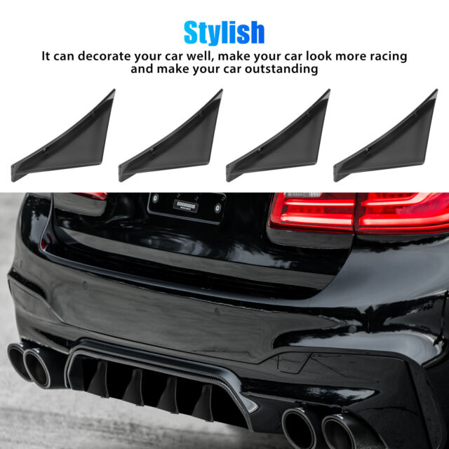 4x Universal Car Rear Lower Bumper Diffuser Shark Fins Spoiler Lip Wing Splitter