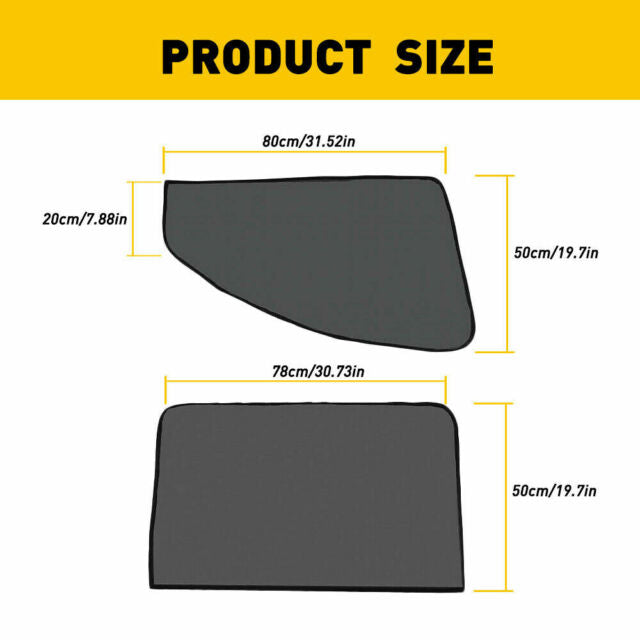 4X Magnetic Car Window Sun Shade Cover Mesh Side Front Rear Shield UV Protection