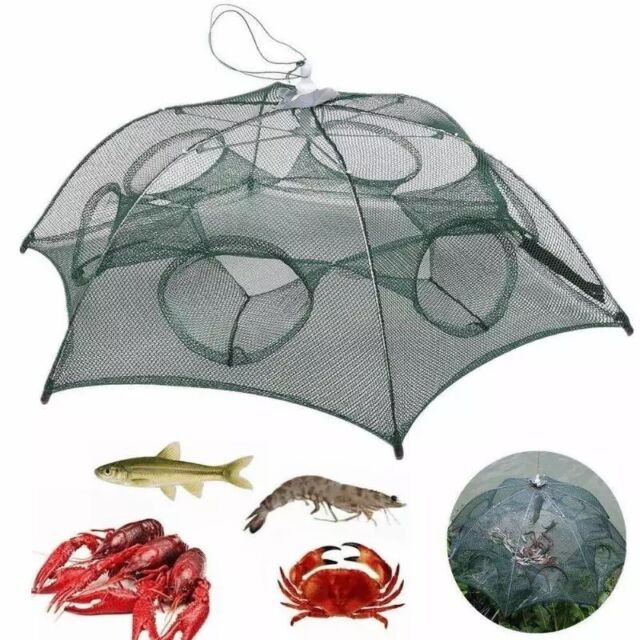 Fishing Bait Trap Crab Net Crawdad Shrimp Cast Dip Cage Fish Minnow Foldable