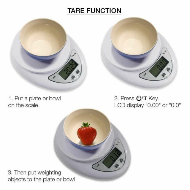 5kg 5000g/1g Digital Kitchen Food Diet Electronic Weight Balance Scale + Manual