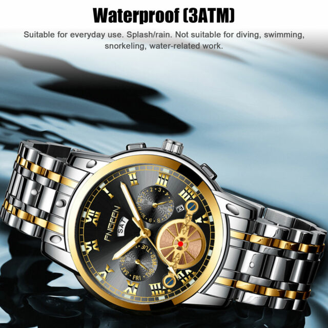 Waterproof Men Watch Classic Stainless Steel Quartz Business Luminous Wristwatch