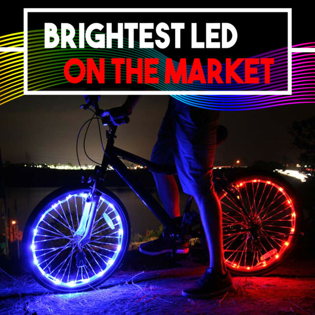 NEW 7 COLORS in 1 LED Bicycle Bike Wheel Lights String Fits any Spoke Rim Tires