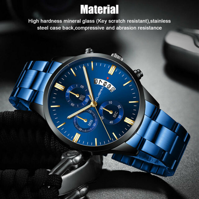 Waterproof Men Watch Relojes De Hombre Stainless Steel Quartz Classic Wristwatch