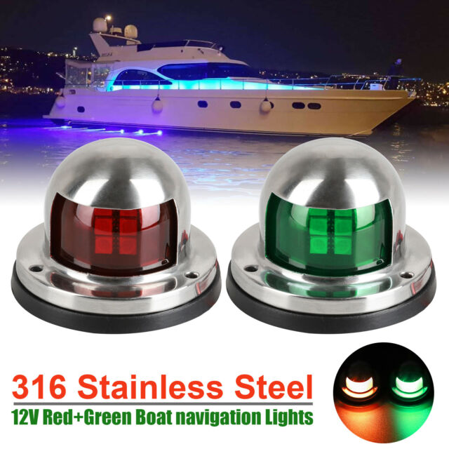 2pcs Red Green Navigation 16 LED Marine Bow Boat 12V Yacht Pontoon Bright Lights