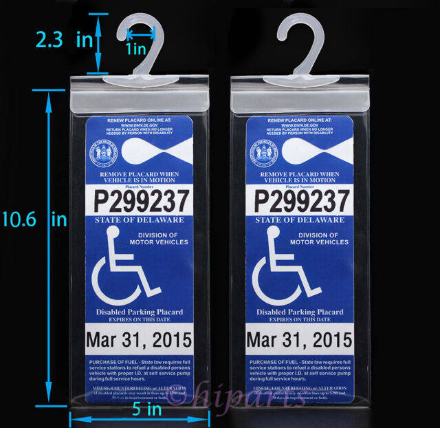 4x Handicap Permit Placard Protector Hanger Parking Car Holder Cover Hang Sleeve