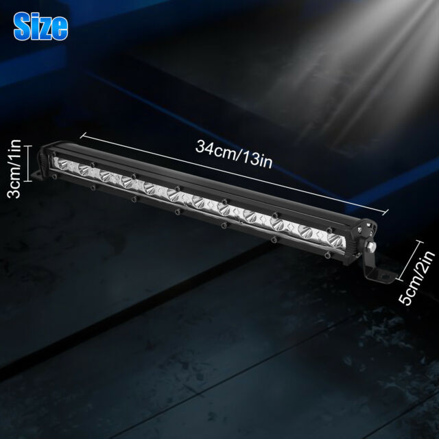 13" LED Work Light Bar Single Row Spot Flood Combo Driving Offroad Truck SUV ATV