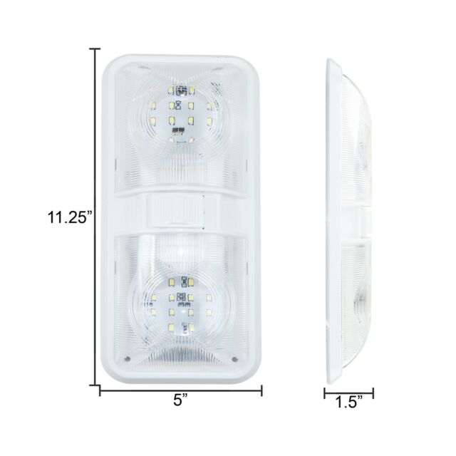 2x Leisure LED RV Interior Led Ceiling Light Boat Camper Trailer double Dome 12V