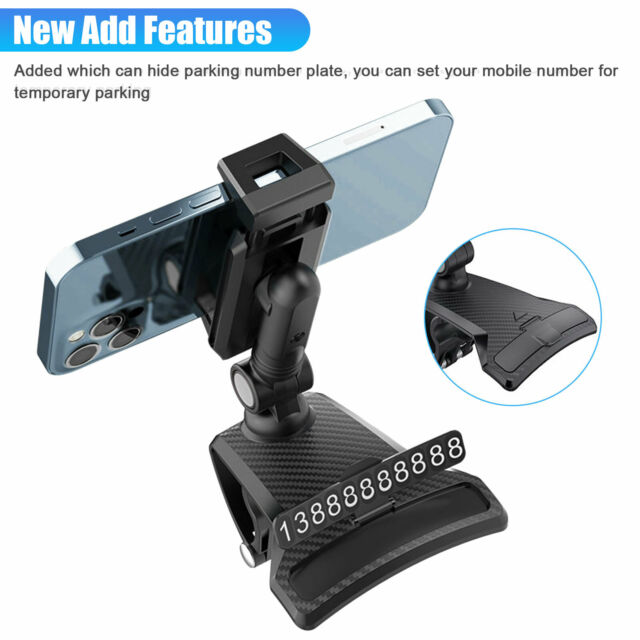 3in1 Universal Car Phone Mount Holder for Dashboard Sun Visor Rearview Mirror US