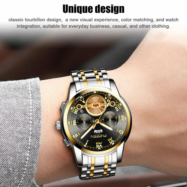 Waterproof Men Watch Classic Stainless Steel Quartz Business Luminous Wristwatch