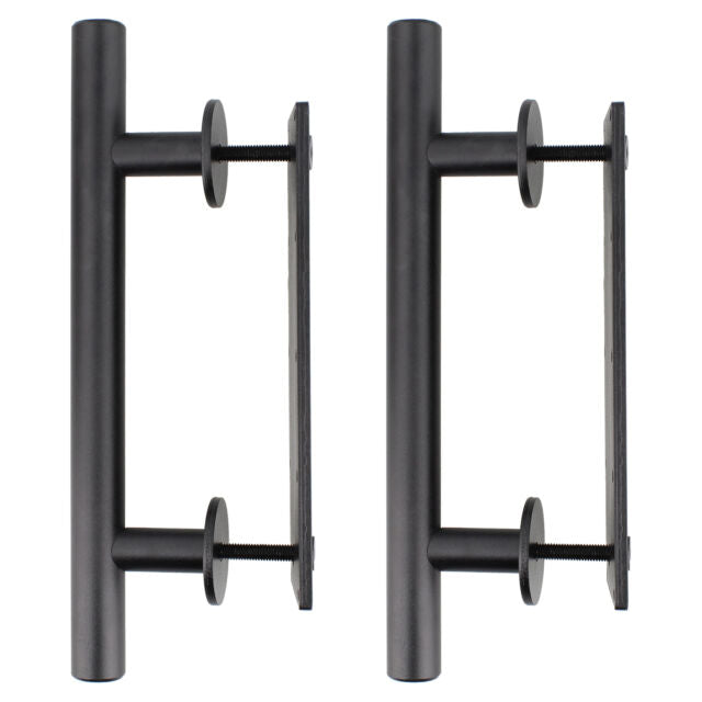 Rural365 Sliding Barn Door Handle Set 2pk 12in - Black Barn Door Pull Handles