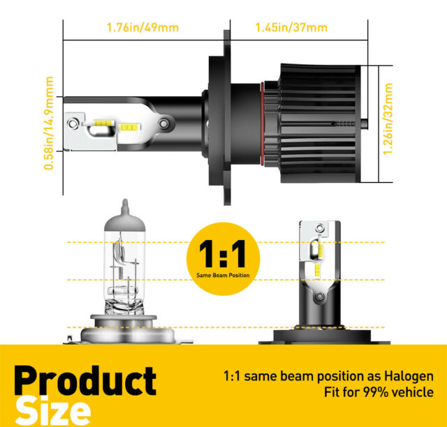 AUXITO H4 9003 LED Headlight Bulbs Hi Low Beam Conversion Kit 6000K White Canbus