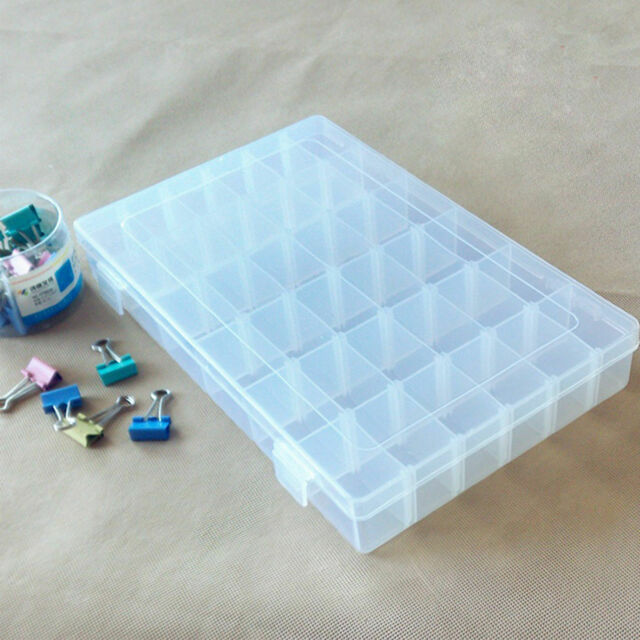 36 Compartments Clear Plastic Storage Box Jewelry Bead Screw Organizer Container