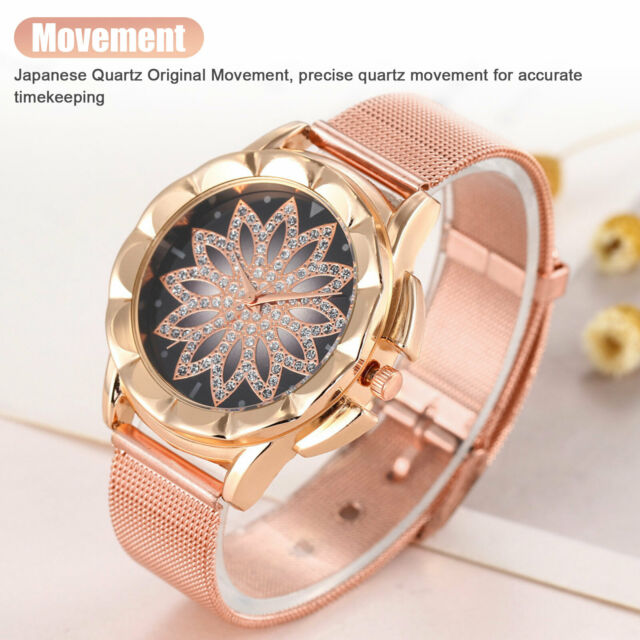 Relojes Retro Rose Gold Women's Watch Quartz Waterproof Watches Stainless Steel