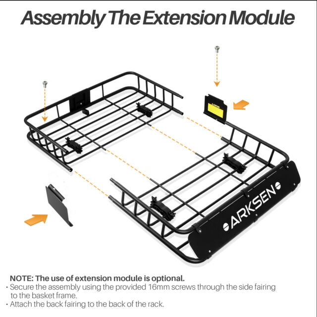 HD Black Steel Roof Basket Carrier Rack Car Top Luggage Cargo Storage Traveling