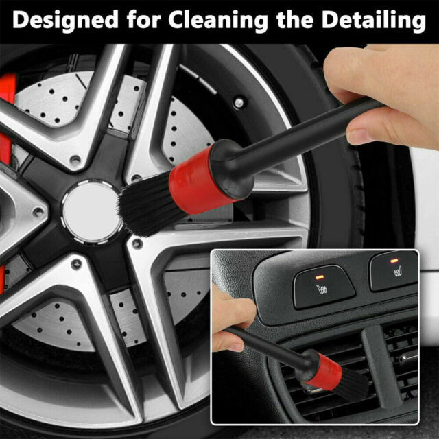 5Pcs Car Detail Brush Wash Auto Detailing Cleaning Kit Engine Wheel Brushes