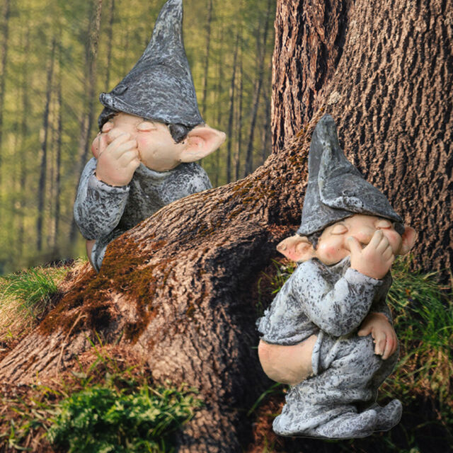 Outdoor Yard Garden Funny Resin Naughty Gnome Statue Decoration Craft Decor 🎈