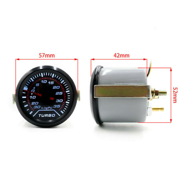 Universal Car 2" 52mm LED PSI Turbo Boost Gauge Pressure Vacuum Smoked Face Fast