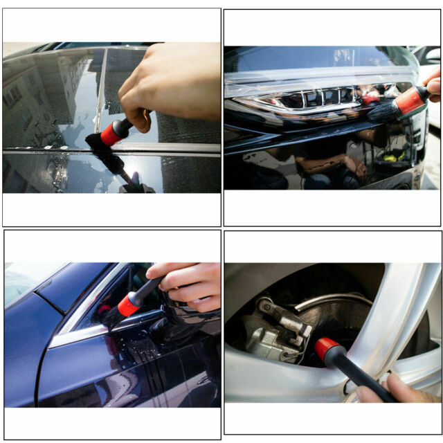 5Pcs Car Detail Brush Wash Auto Detailing Cleaning Kit Engine Wheel Brushes