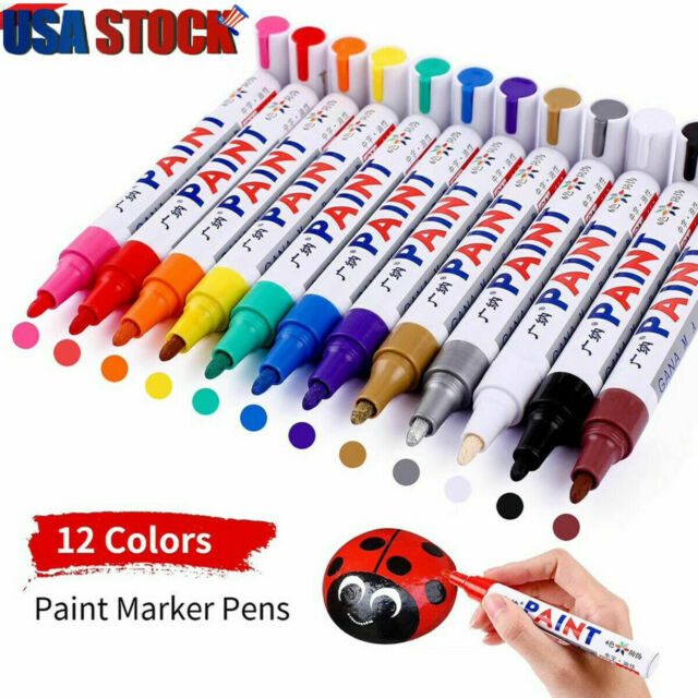 Waterproof Permanent Paint Marker Pen for Car Tyre Tire Tread Rubber Metal 12Pcs