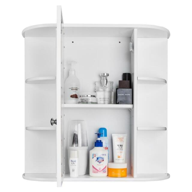 FCH Bathroom Wall Mirror Cabinet Medicine Cabinet Multipurpose Storage Organizer