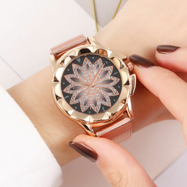 Relojes Retro Rose Gold Women's Watch Quartz Waterproof Watches Stainless Steel